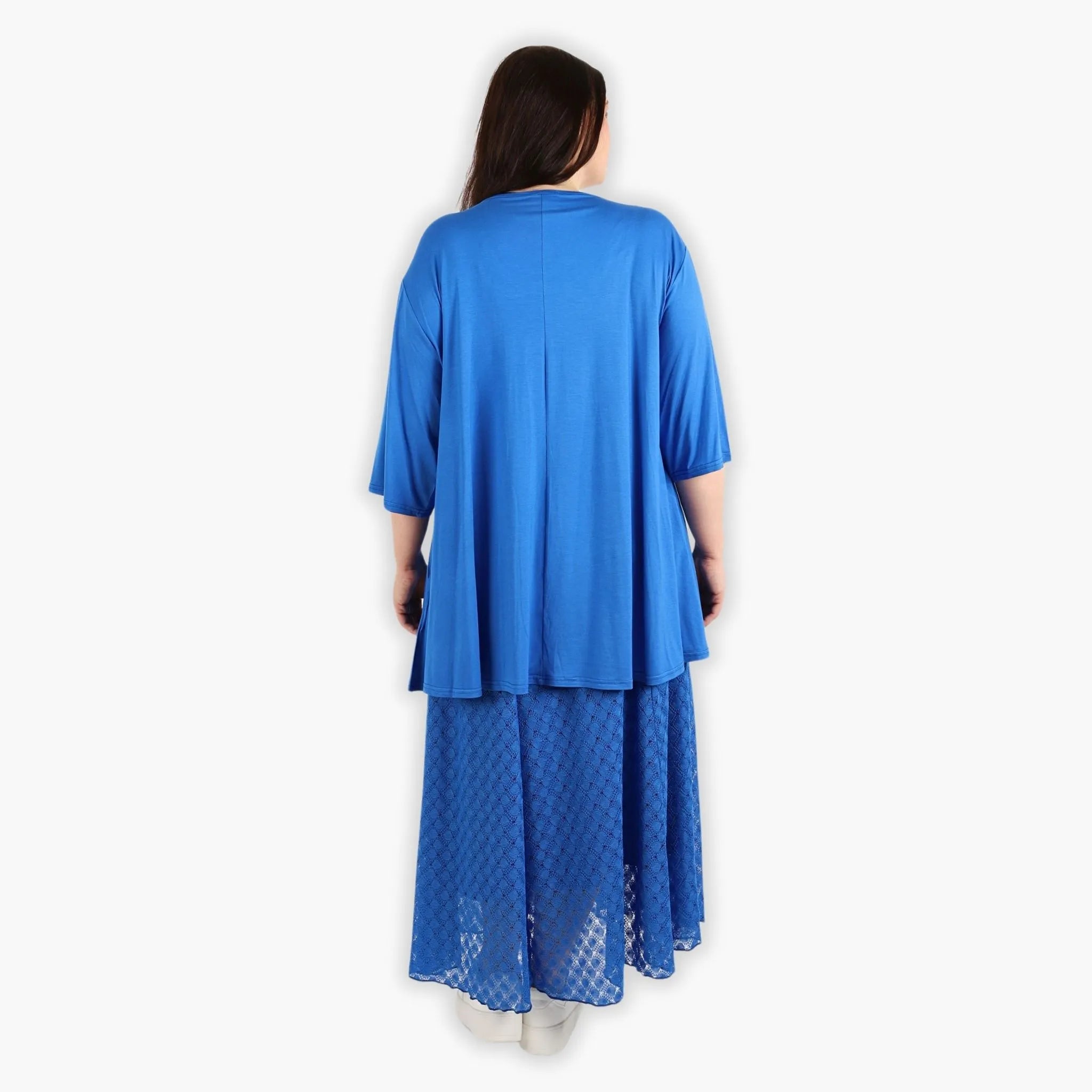  AKH Fashion Rock in gerundeter Form, aus Viskose, 1297.00136, Royalblau, Netz, Schick