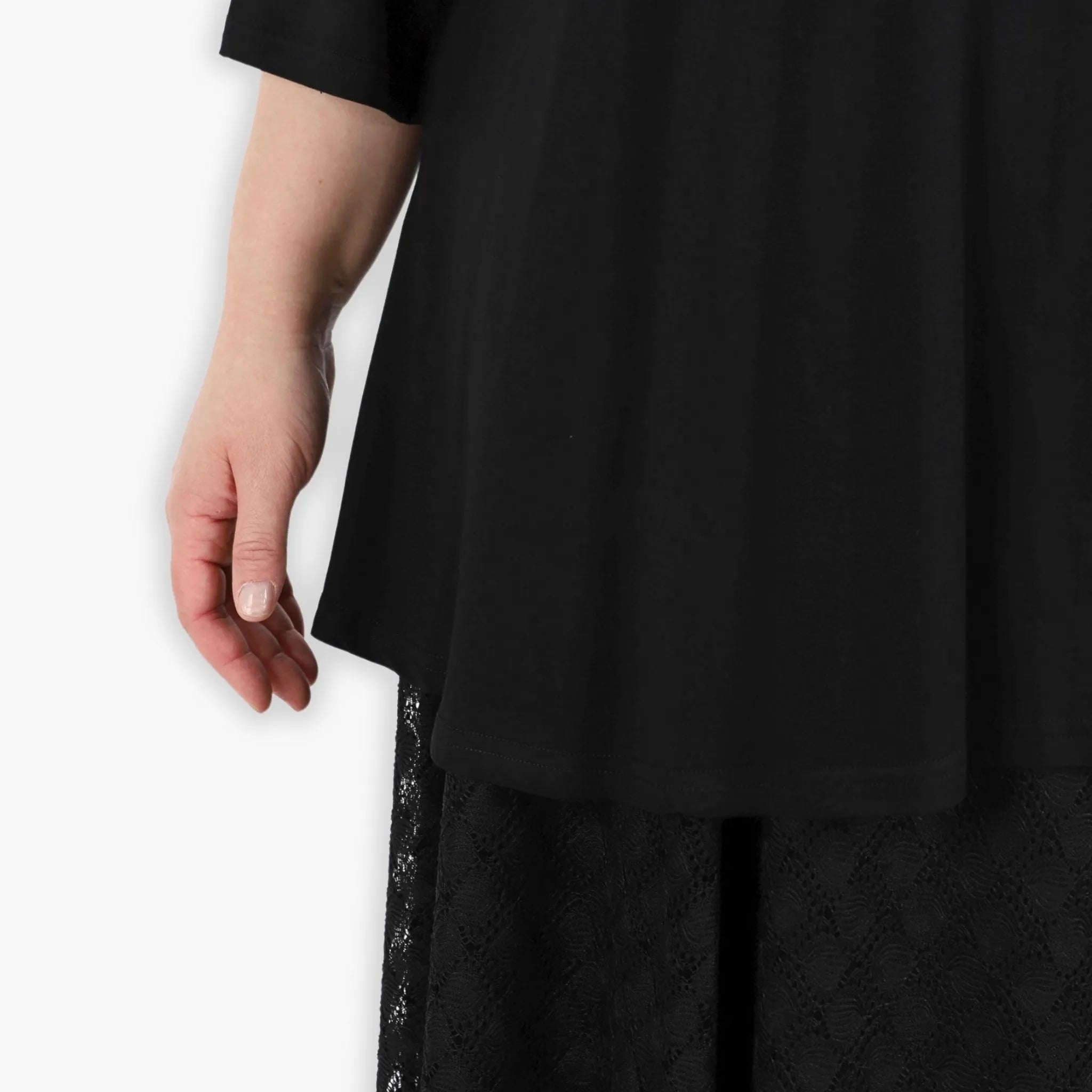  AKH Fashion Rock in gerundeter Form, aus Viskose, 1297.00136, Schwarz, Netz, Schick