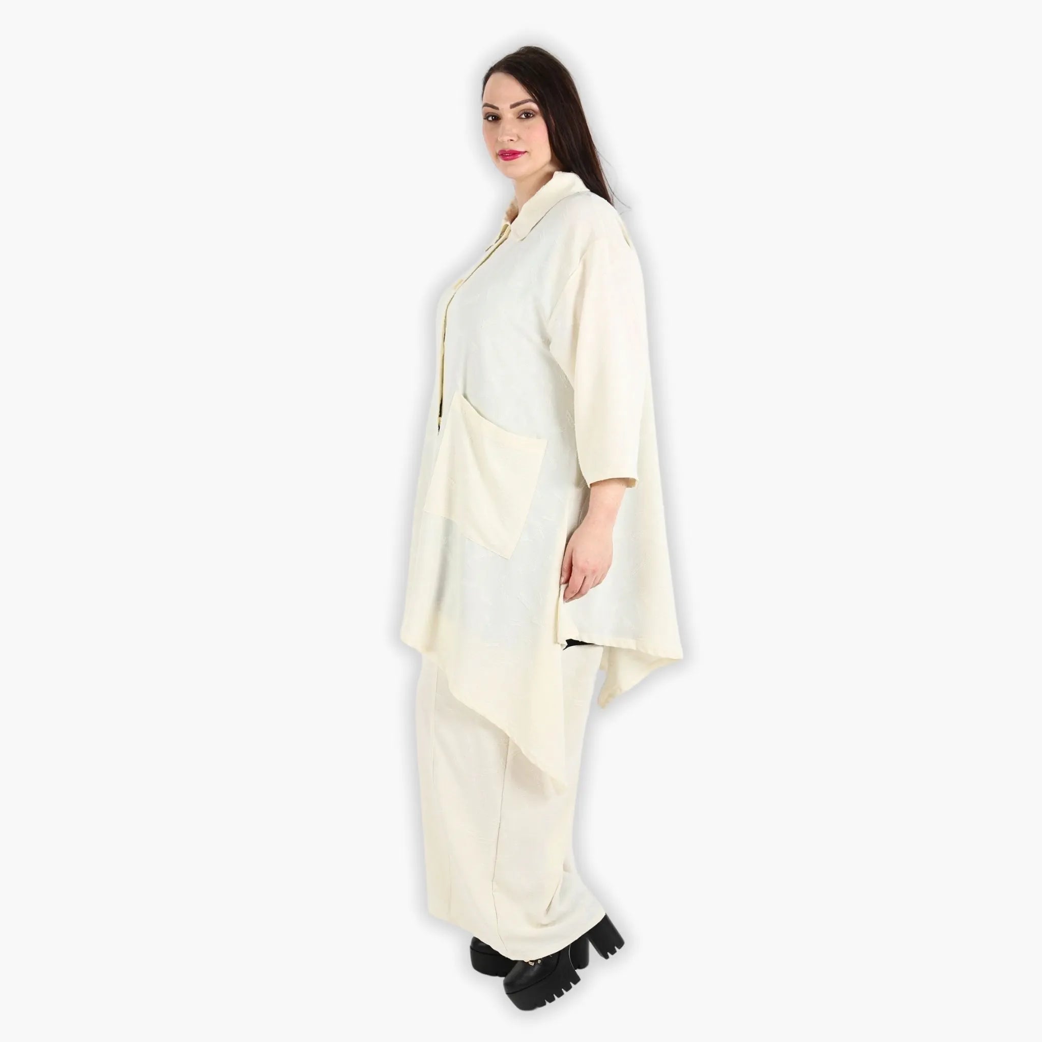 AKH Fashion Hose in gerader Form, aus Materialmix, 1303.06927, Creme, Streifen, Schick