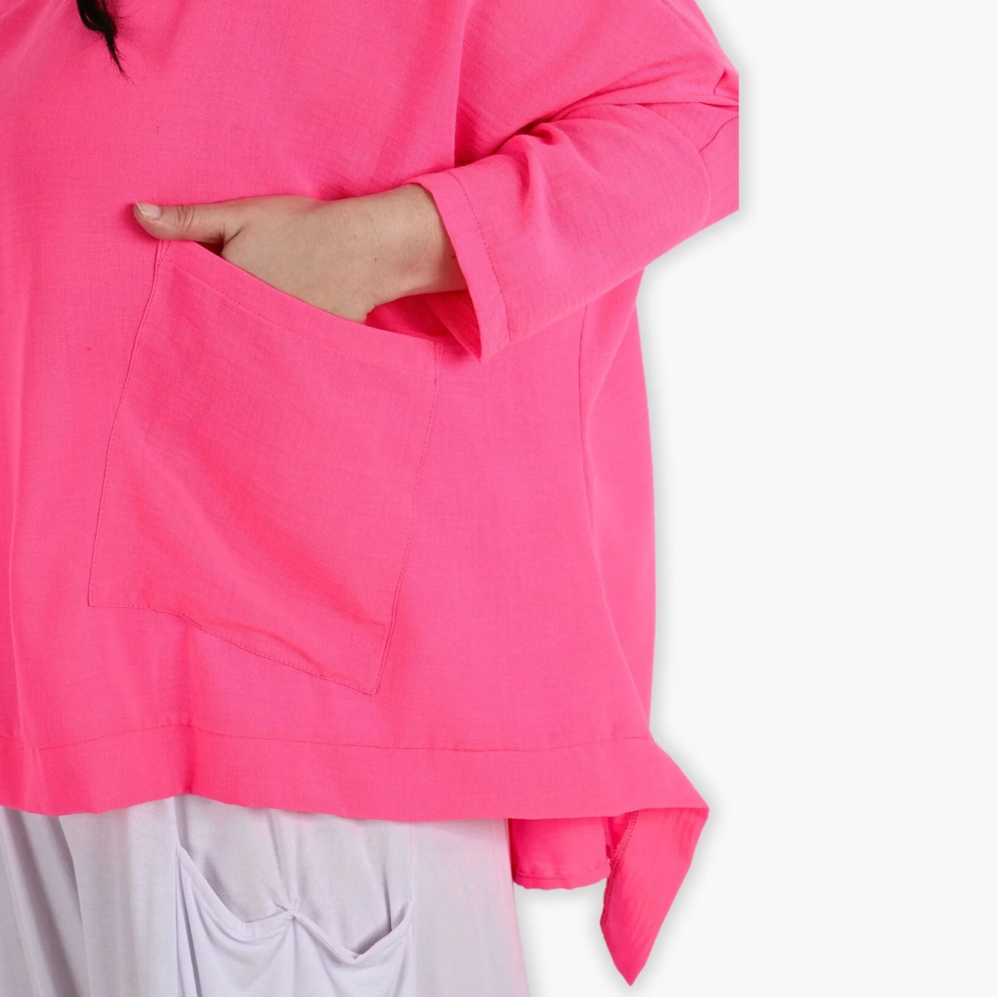  A-Form Bigshirt von AKH Fashion aus Viskose, 1305.02413, Fuchsia, Schick, Modern, Bequem