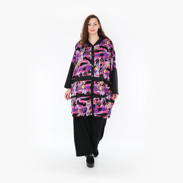  AKH Fashion Jacke in gerader Form, aus Viskose, 1381.06857, Fuchsia, Grafik, Schick