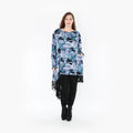  AKH Fashion Kleid in asymmetrischer Form, aus Viskose, 1381.06875, Petrol, Grafik, Schick