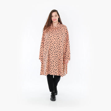  A-Form Shirt in eleganten pastelligen Tönen mit Rollkragen und lässigem Oversize-Schnitt für Plus Size