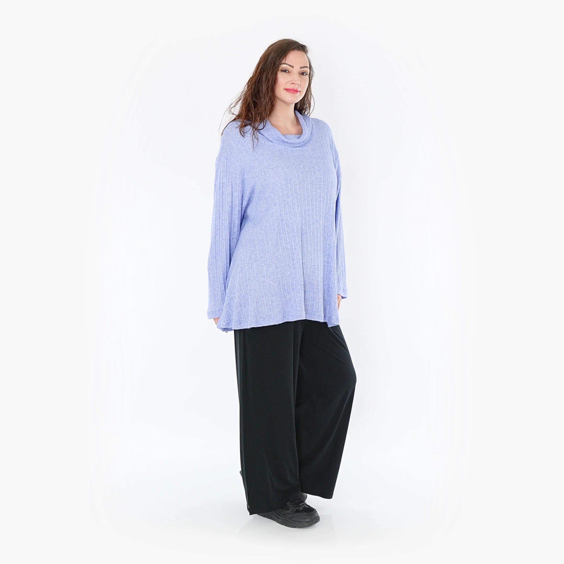  AKH Fashion Shirt in Glocken-Form, aus Polyurethan, 1384.1892R, Blau, Gerippt, Schick