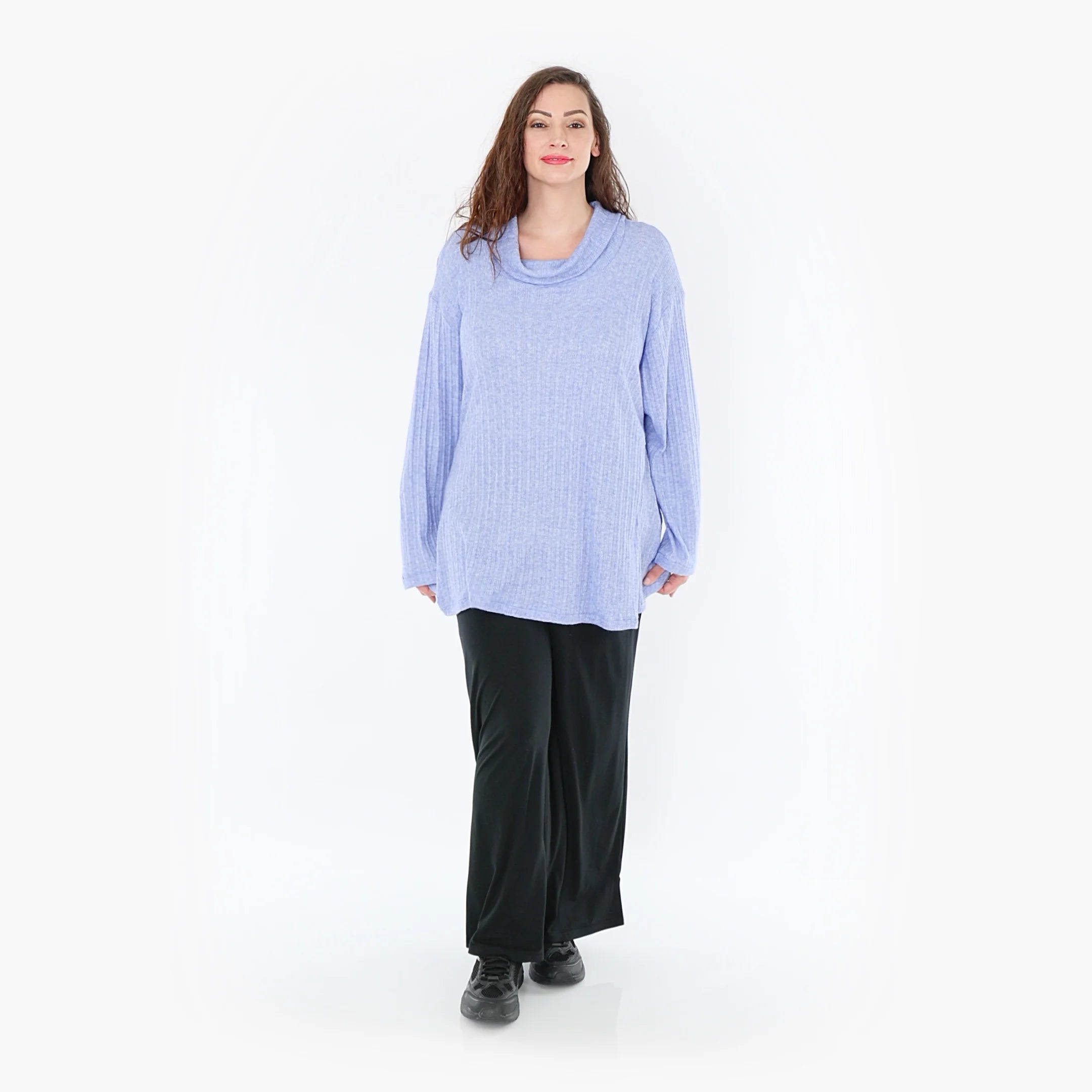  AKH Fashion Shirt in Glocken-Form, aus Polyurethan, 1384.1892R, Blau, Gerippt, Schick