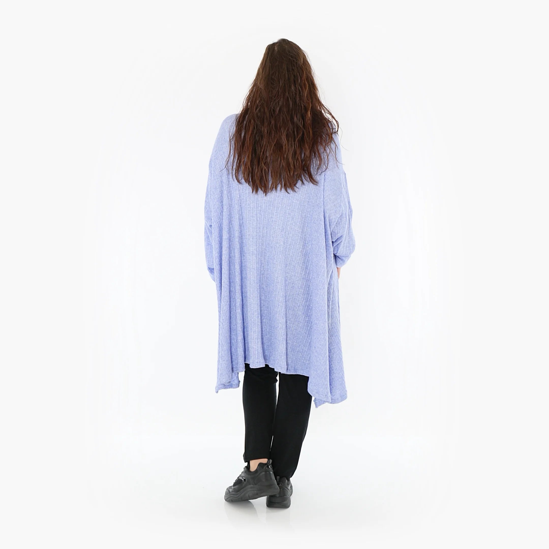  A-Form Bigshirt von AKH Fashion aus Polyurethan, 1384.02666, Blau, Gerippt, Schick, Modern