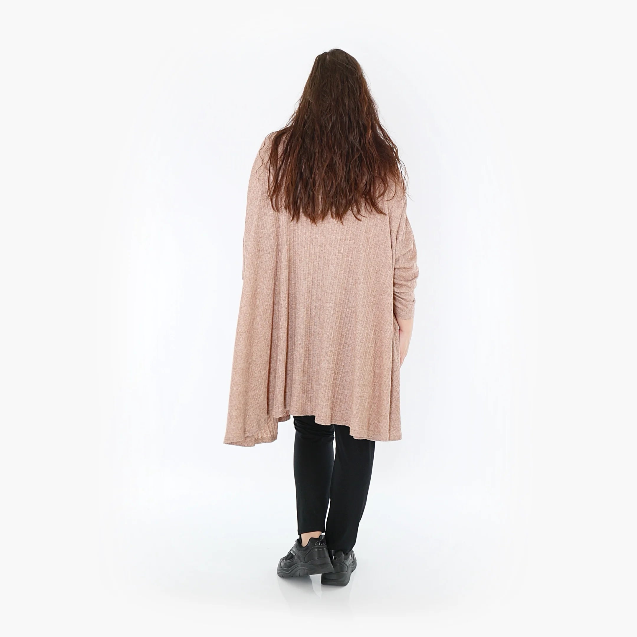  A-Form Bigshirt von AKH Fashion aus Polyurethan, 1384.02666, Taupe, Gerippt, Schick, Modern