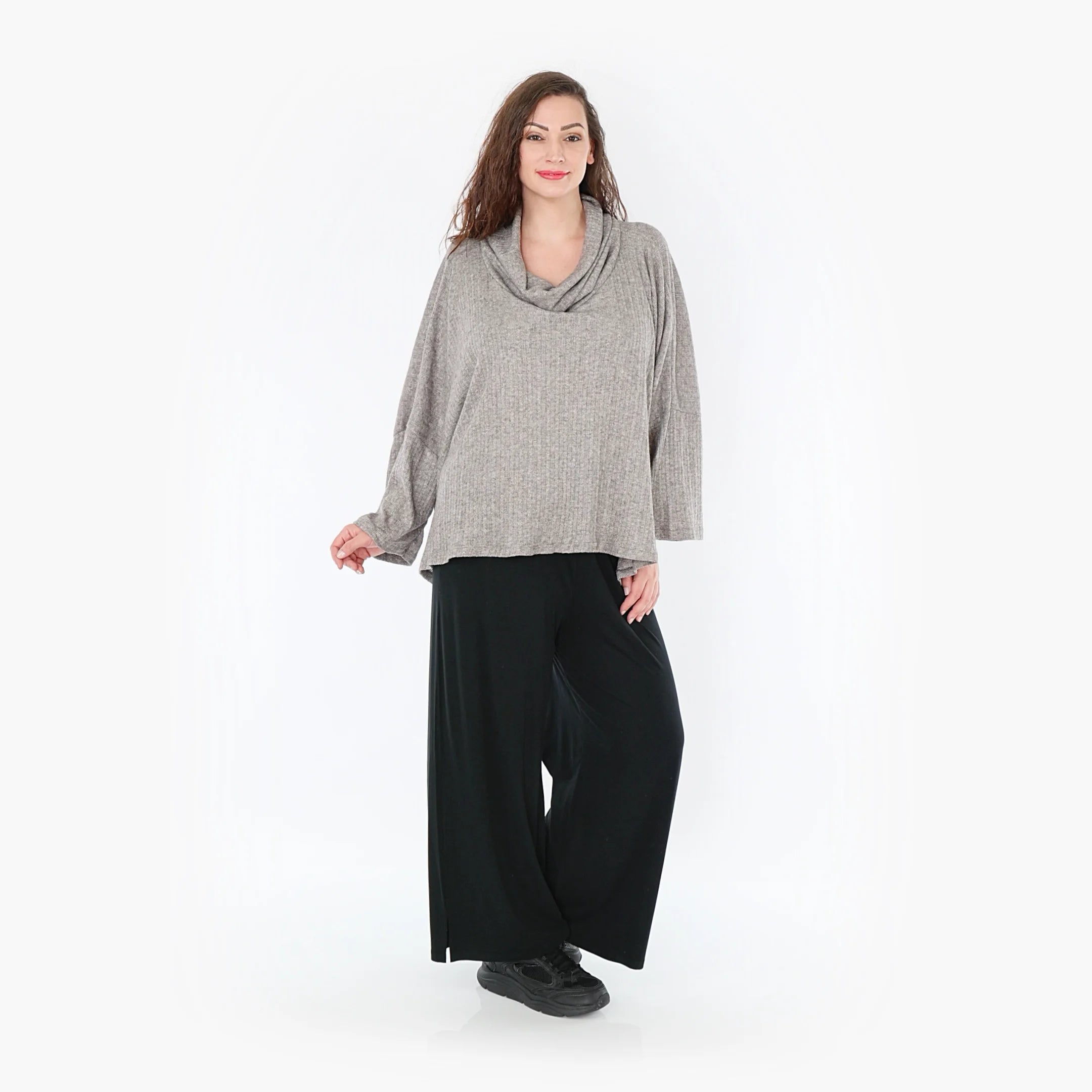  AKH Fashion Bigshirt in kastiger Form, aus Polyurethan, 1384.03019, Grau, Gerippt, Schick
