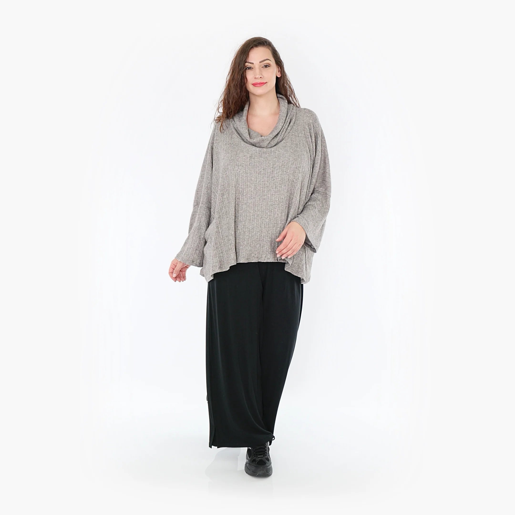  AKH Fashion Bigshirt in kastiger Form, aus Polyurethan, 1384.03019, Grau, Gerippt, Schick