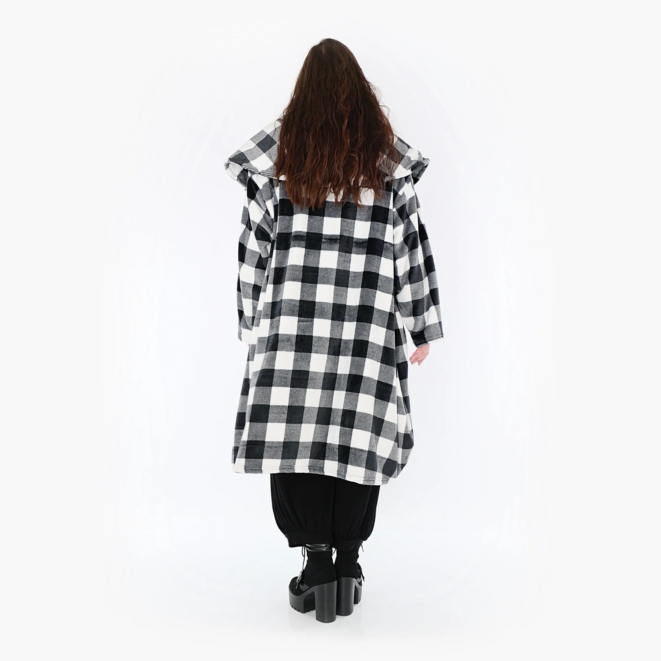  Ballonmantel von AKH Fashion aus Polyester, 1385.01776, Schwarz-Weiss, Kariert, Schick