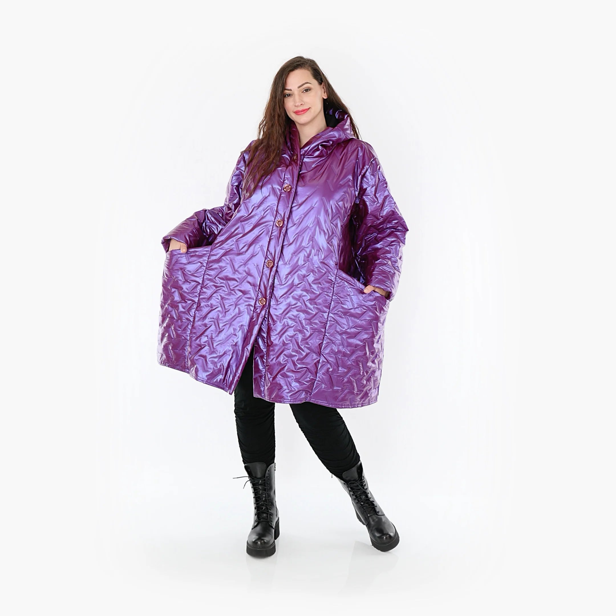  Ballonjacke von AKH Fashion aus Polyester, 1387.06660, Fuchsia, Grafik, Schick, Modern