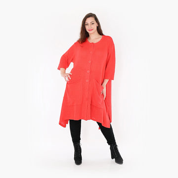  Oversize Strickmantel aus hochwertiger Baumwolle mit lässigem A-Form Schnitt und Taschen