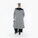  A-Form Mantel von AKH Fashion aus Materialmix, 1393.07004, Grau-Schwarz, Schick, Modern