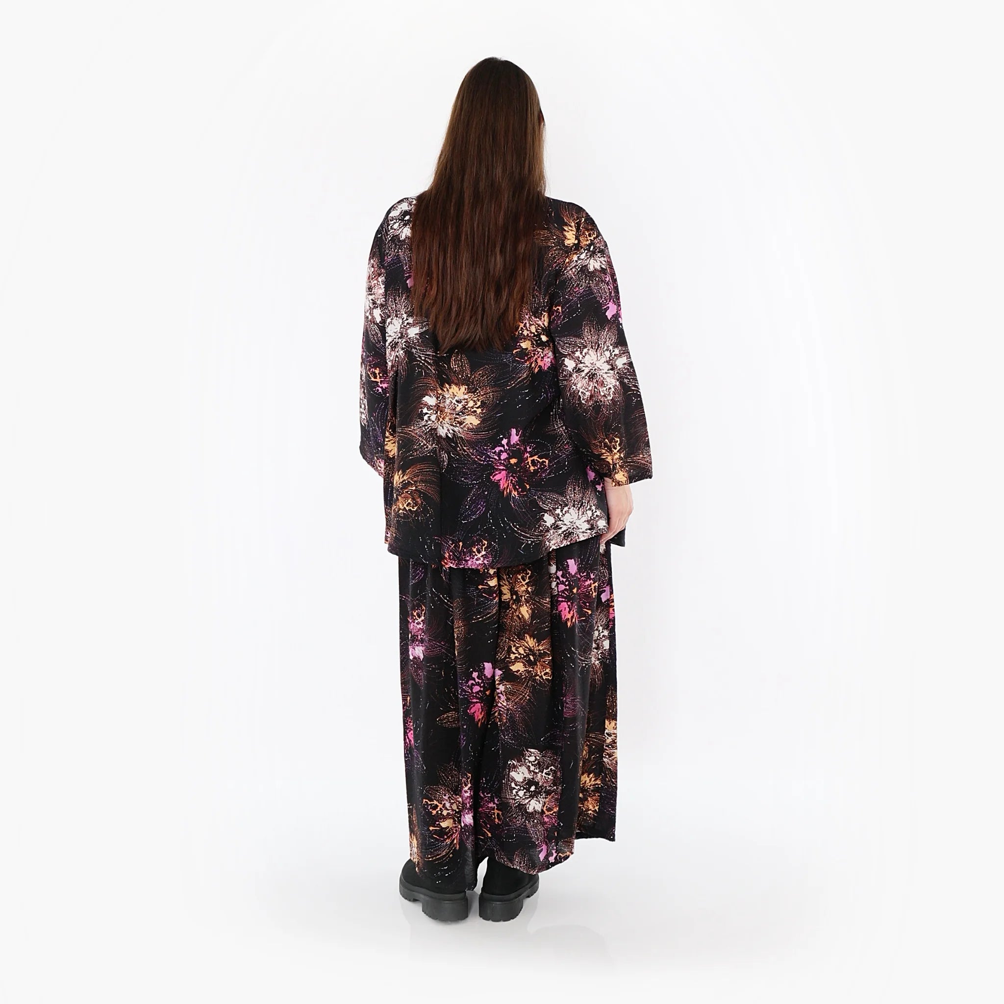  Palazzo Hose von AKH Fashion aus Viskose, 1491.07089, Schwarz/Fuchsia/Multi, Blumen