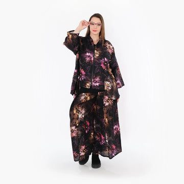  Palazzo Hose von AKH Fashion aus Viskose, 1491.07089, Schwarz/Fuchsia/Multi, Blumen