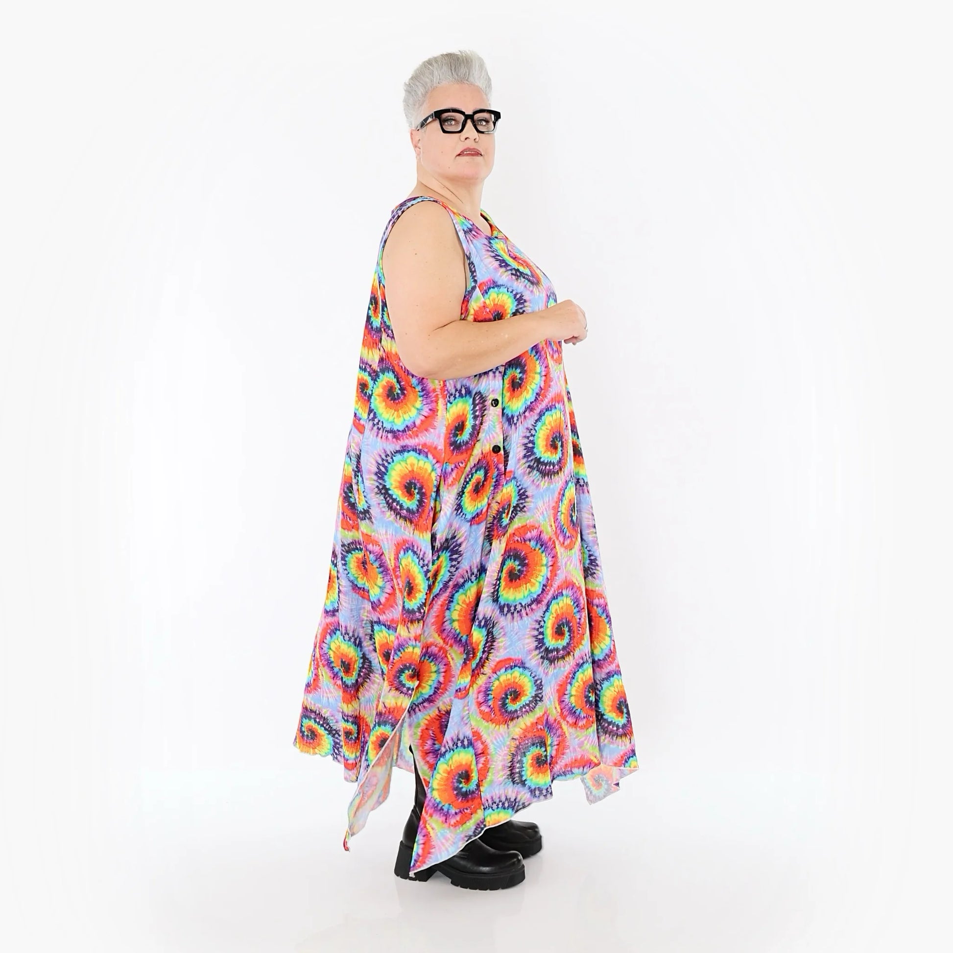  A-Form Kleid von AKH Fashion aus Baumwolle, 1503.07111, Multicolor, Farbmix, Ausgefallen