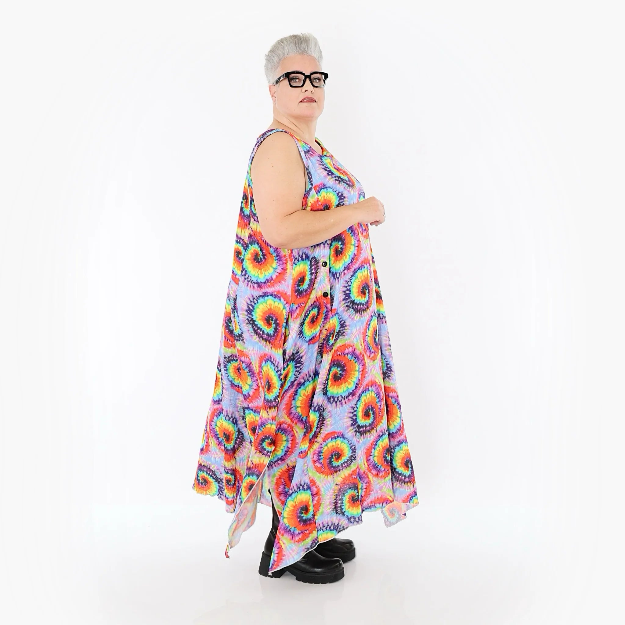  A-Form Kleid von AKH Fashion aus Baumwolle, 1503.07111, Multicolor, Farbmix, Ausgefallen