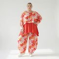  Ballonhose von AKH Fashion aus Viskose, 1506.08069, Orange/Multicolor, Blumen, Schick