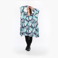  A-Form Bigshirt von AKH Fashion aus Materialmix, 1511.07108, Grün/Weiß/Marine, Abstrakt