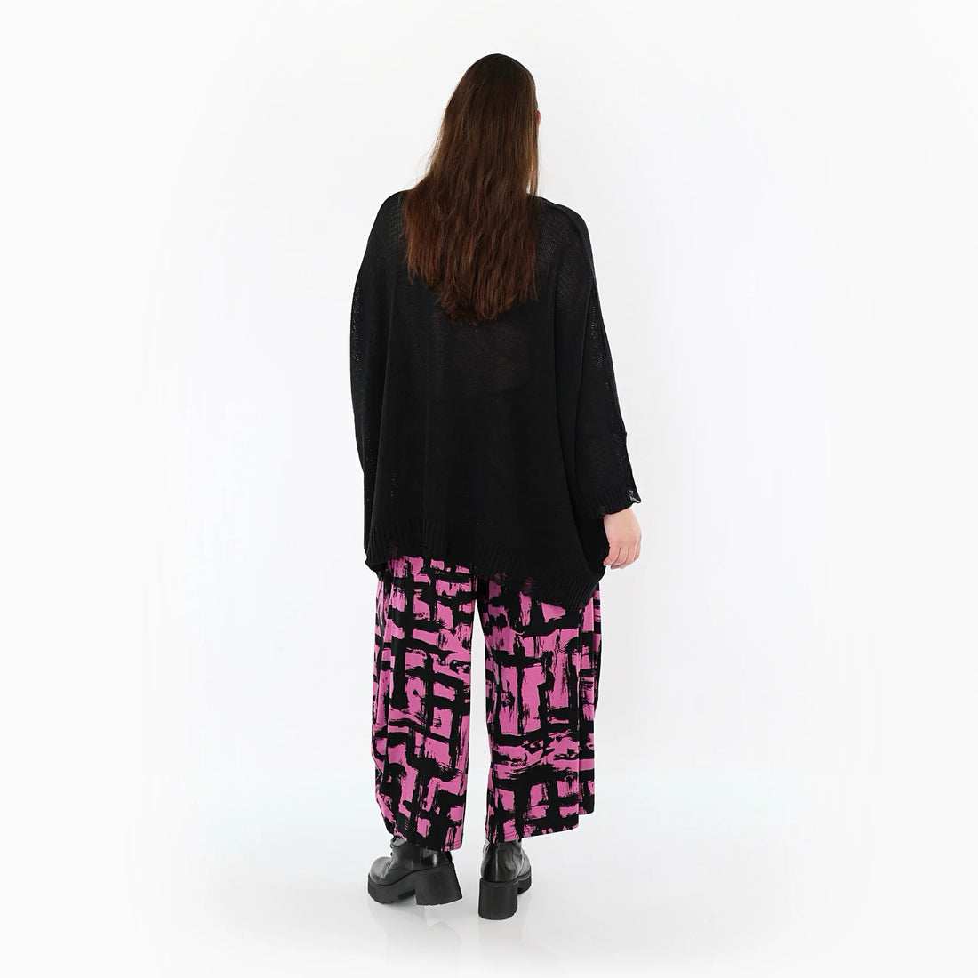  Ballonhose von AKH Fashion aus Viskose, 1519.08069, Fuchsia/Schwarz, Pinselstrich, Schick
