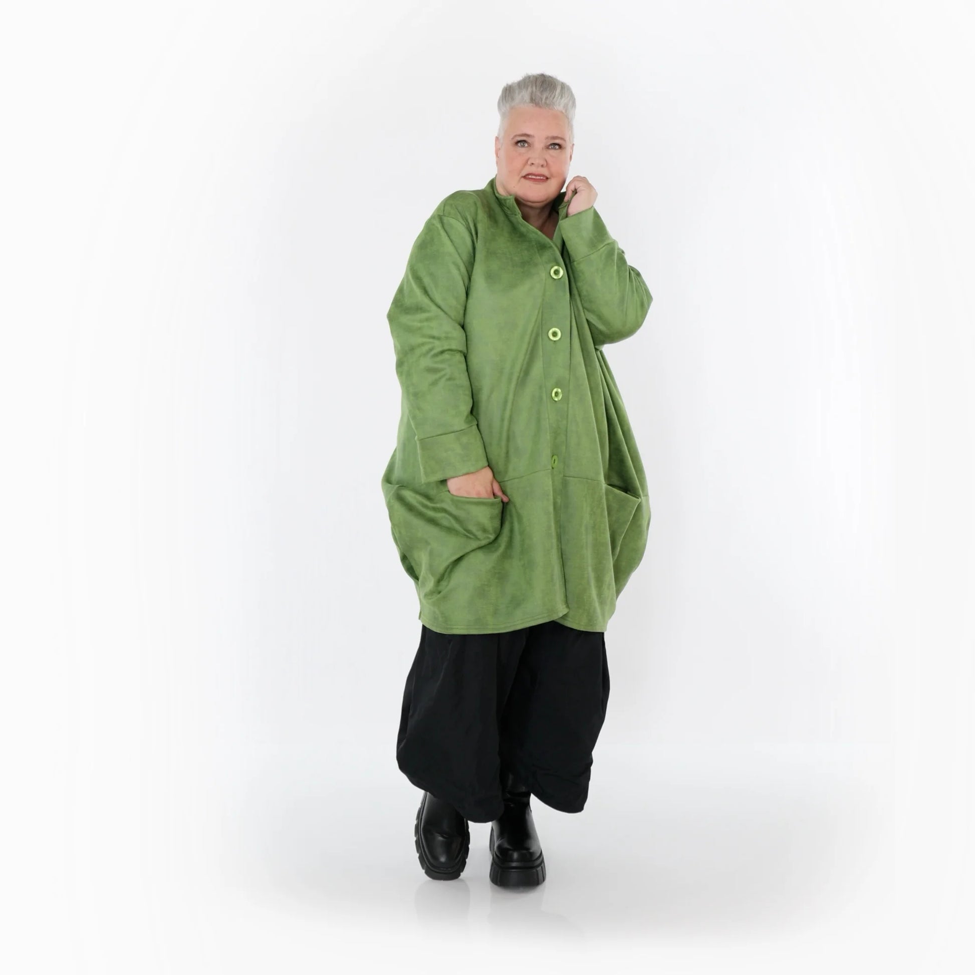  Ballonjacke von AKH Fashion aus Polyester, 1520.07094, Grün, Ausgefallen, Zeitlos, Schick