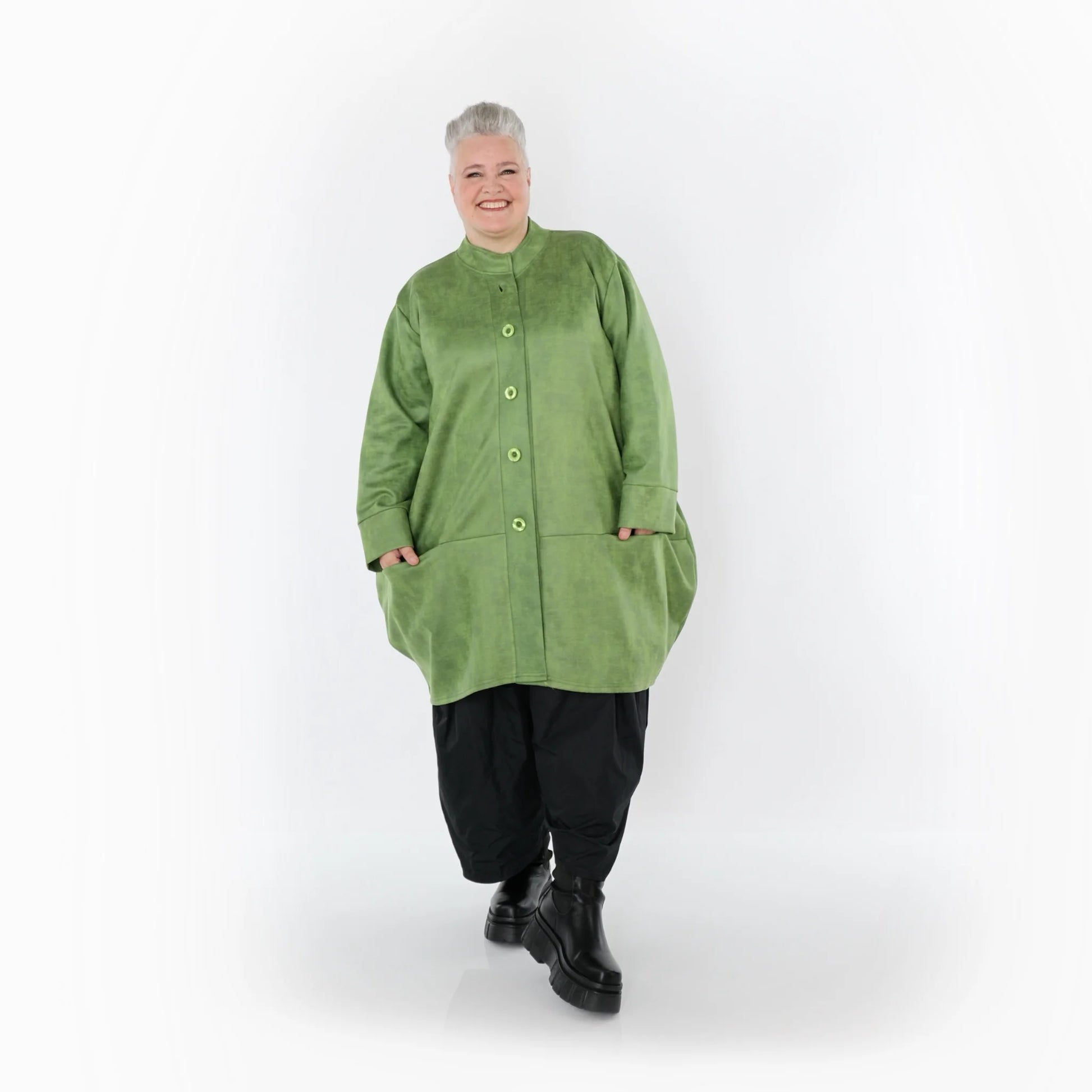  Ballonjacke von AKH Fashion aus Polyester, 1520.07094, Grün, Ausgefallen, Zeitlos, Schick