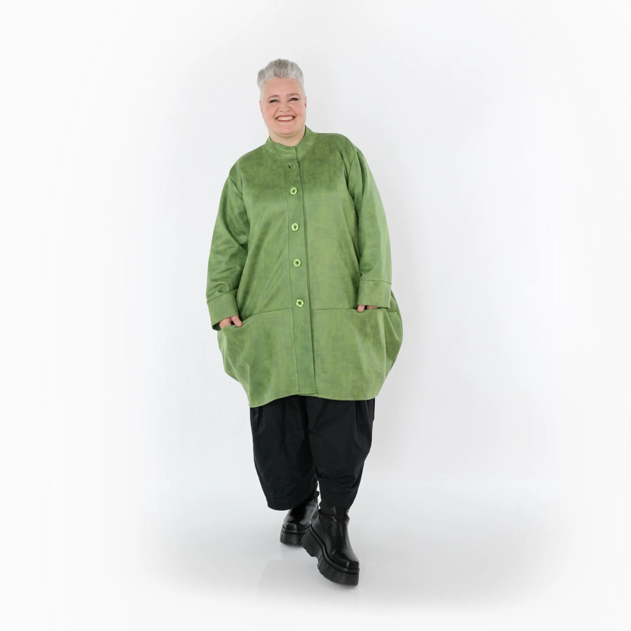  Ballonjacke von AKH Fashion aus Polyester, 1520.07094, Grün, Ausgefallen, Zeitlos, Schick