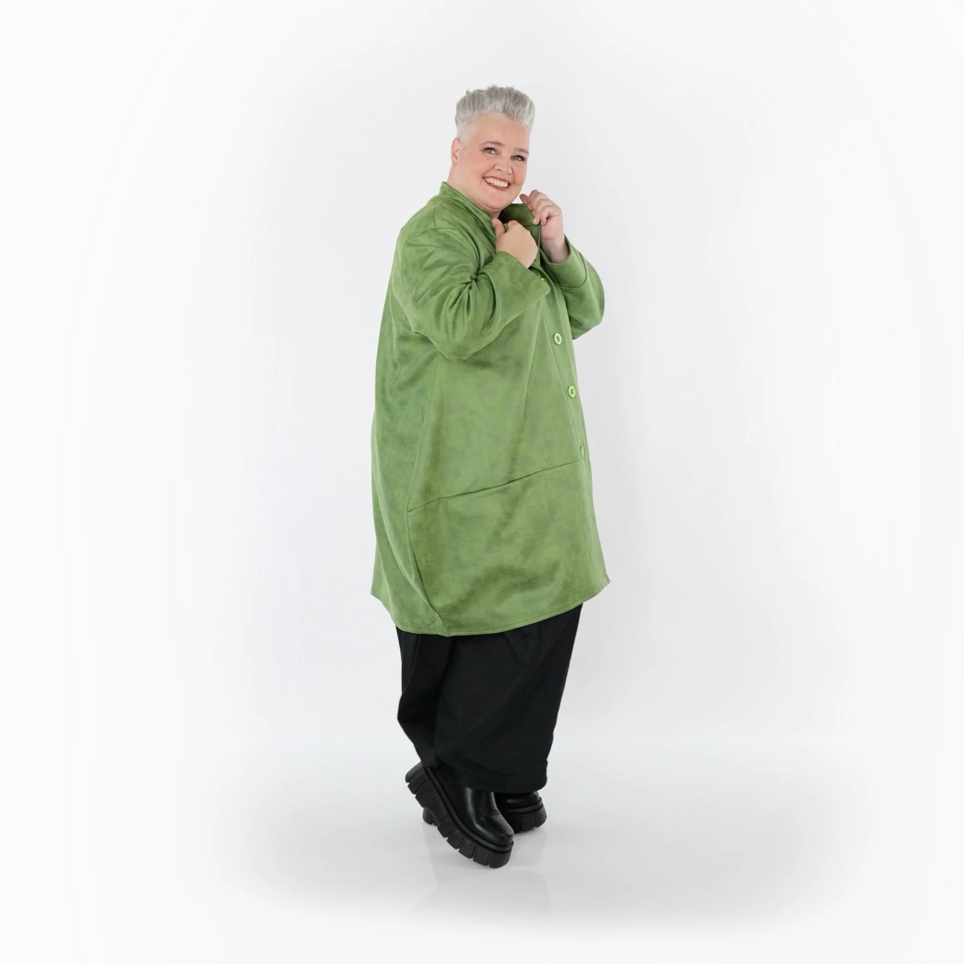  Ballonjacke von AKH Fashion aus Polyester, 1520.07094, Grün, Ausgefallen, Zeitlos, Schick