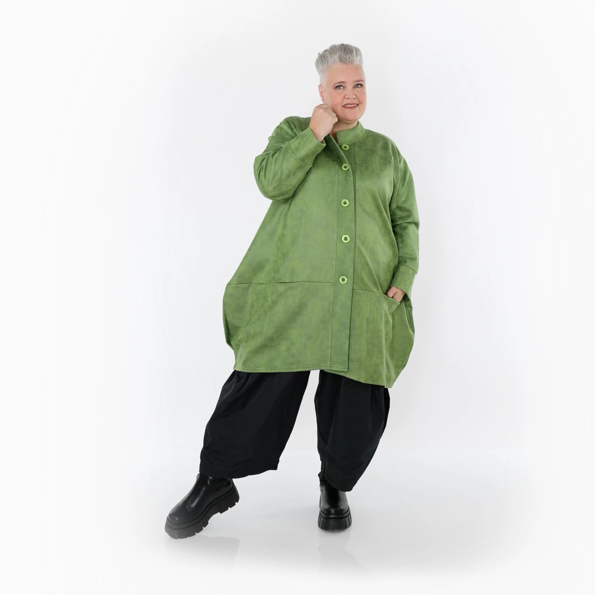  Ballonjacke von AKH Fashion aus Polyester, 1520.07094, Grün, Ausgefallen, Zeitlos, Schick