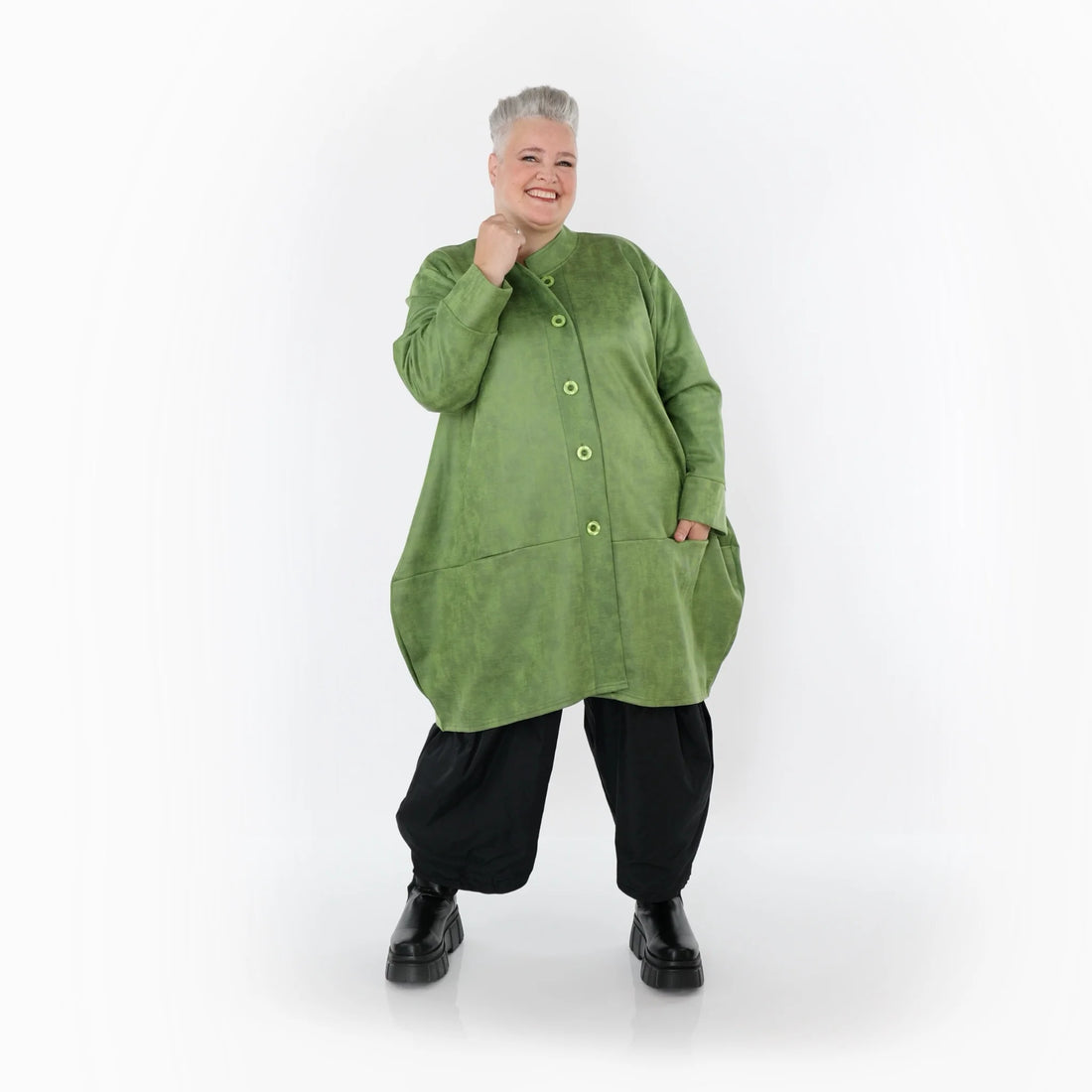  Ballonjacke von AKH Fashion aus Polyester, 1520.07094, Grün, Ausgefallen, Zeitlos, Schick