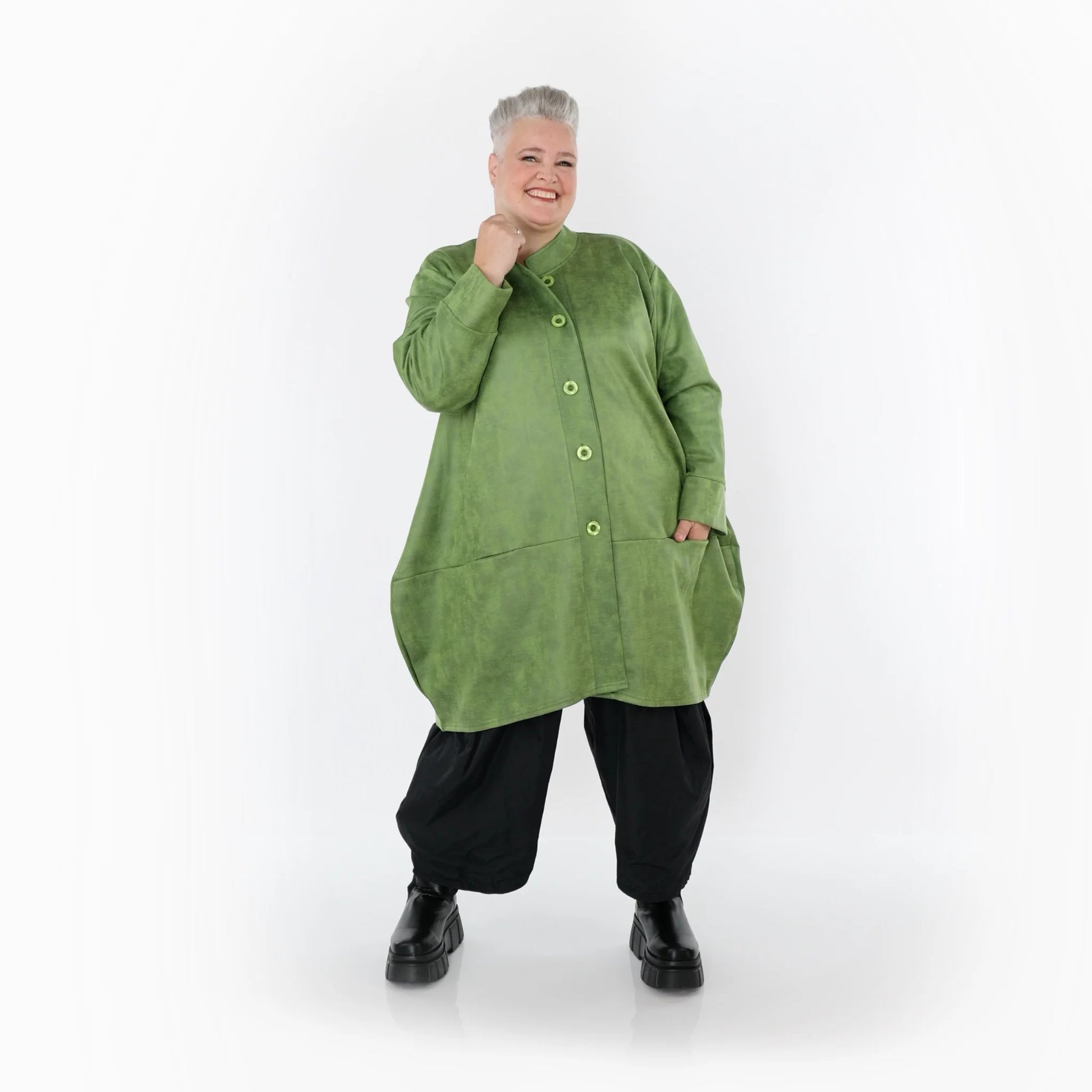  Ballonjacke von AKH Fashion aus Polyester, 1520.07094, Grün, Ausgefallen, Zeitlos, Schick