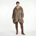  A-Form Jacke von AKH Fashion aus Polyester, 1528.02030, Braun/Ecru, Leopard, Ausgefallen