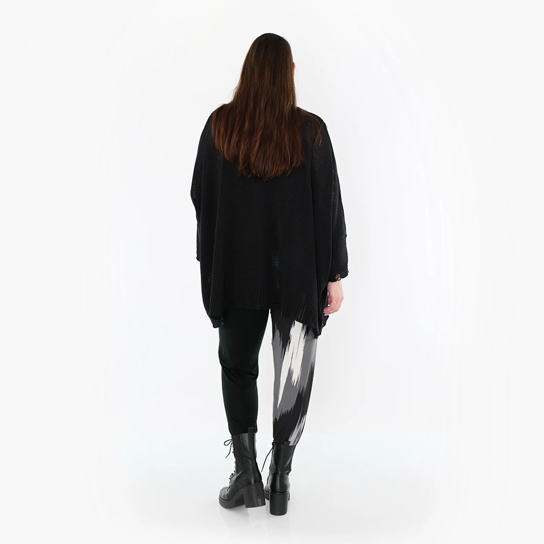  AKH Fashion Leggings in gerader Form, aus Viskose, 1530.0P100, Schwarz/Grau/Weiß, Schick