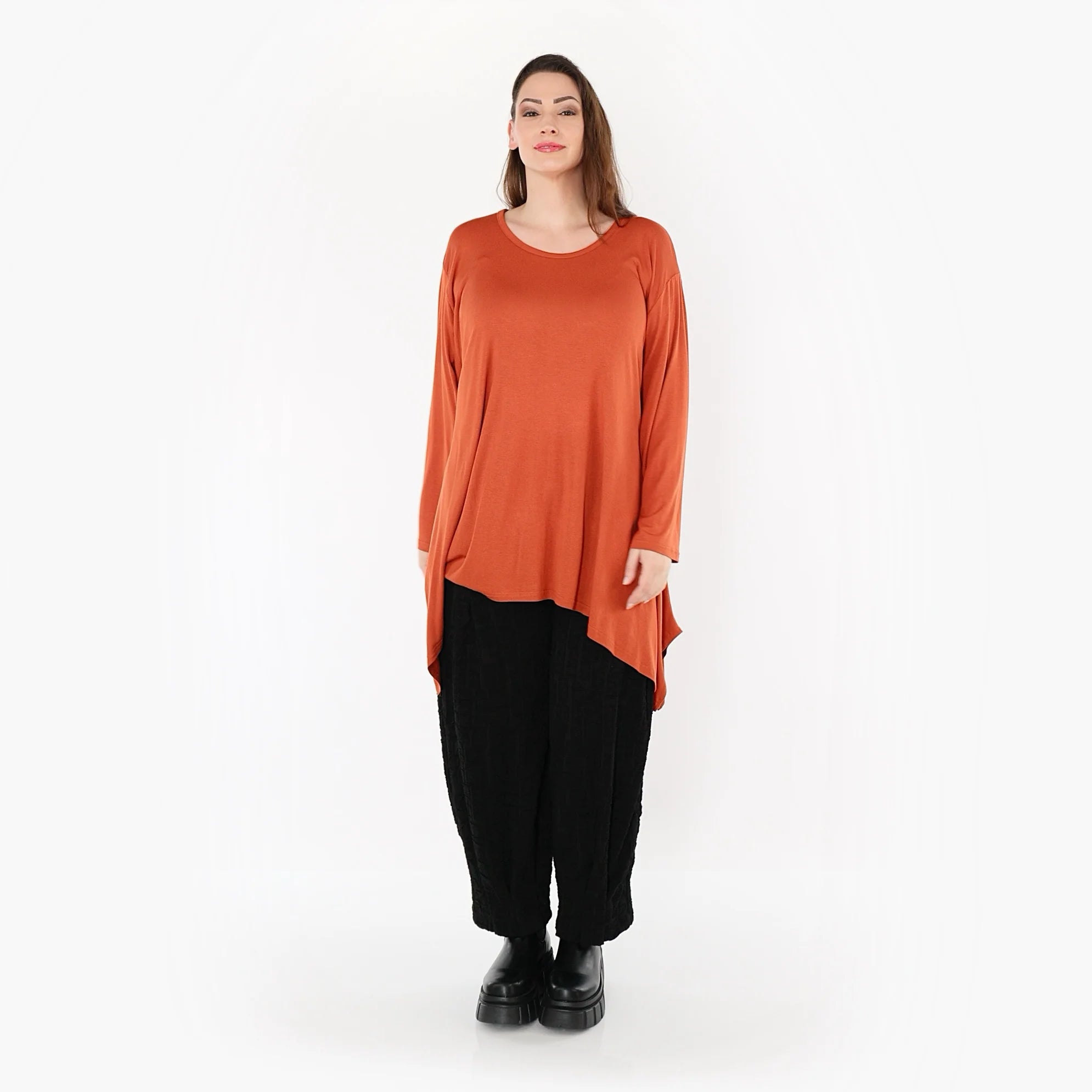  A-Form Bigshirt von AKH Fashion aus Viskose, 1531.01019, Rost, Ausgefallen, Zeitlos, Schick