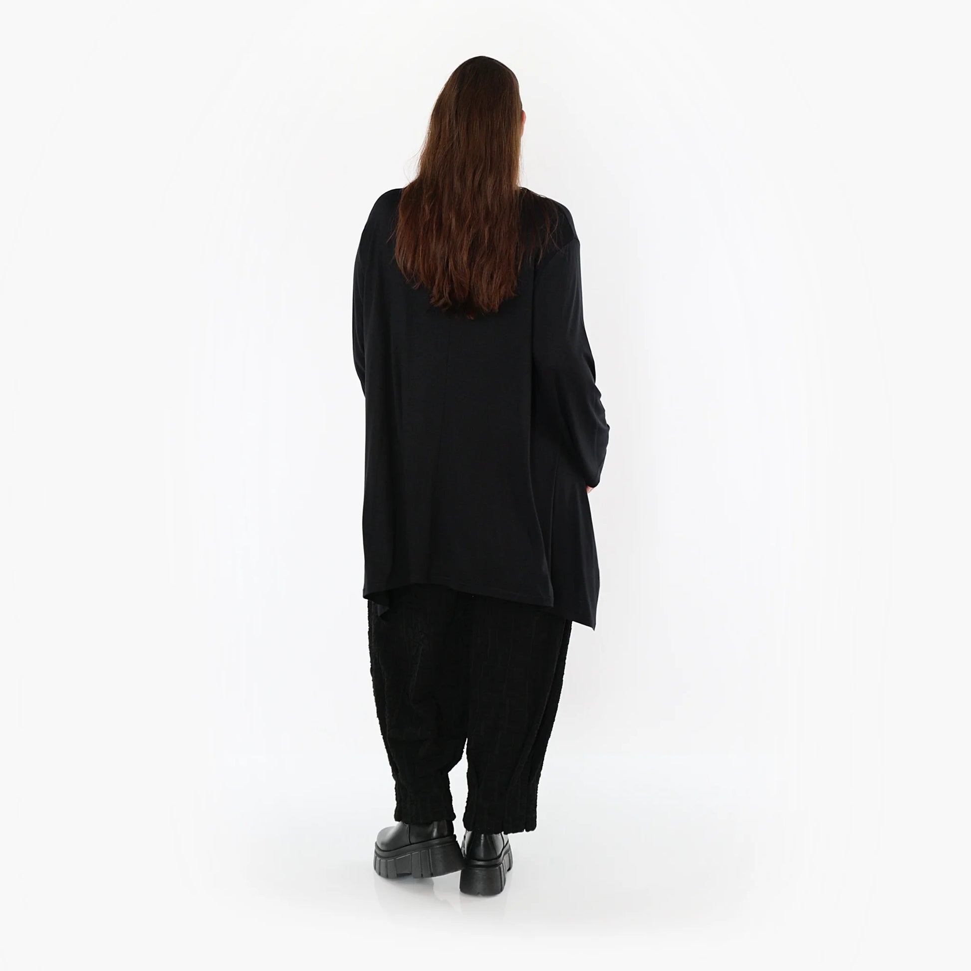  A-Form Bigshirt von AKH Fashion aus Viskose, 1531.01019, Schwarz, Ausgefallen, Zeitlos