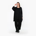A-Form Bigshirt von AKH Fashion aus Viskose, 1531.01019, Schwarz, Ausgefallen, Zeitlos