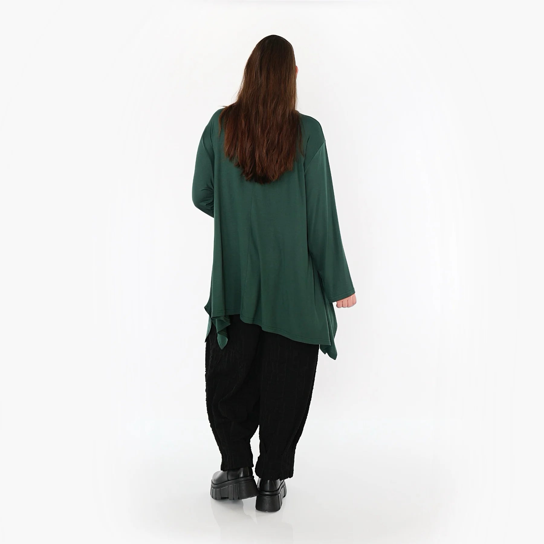  A-Form Bigshirt von AKH Fashion aus Viskose, 1531.01019, Tannengrün, Ausgefallen, Zeitlos