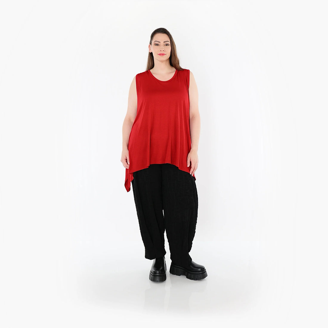  A-Form Top von AKH Fashion aus Viskose, 1531.03071, Dunkelrot, Ausgefallen, Zeitlos