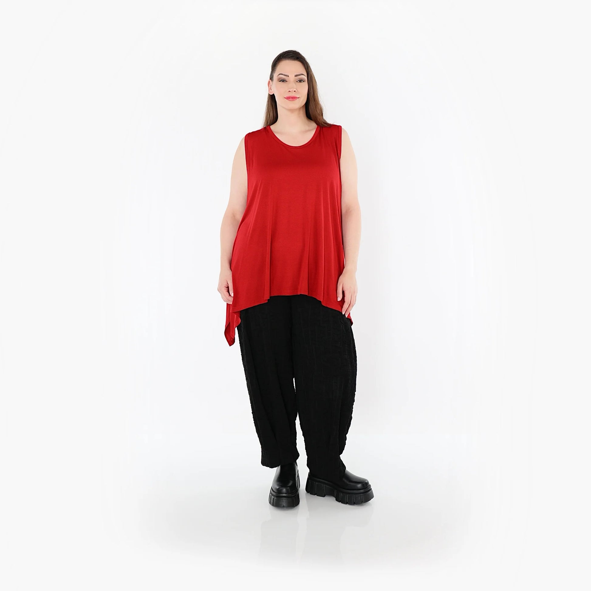  A-Form Top von AKH Fashion aus Viskose, 1531.03071, Dunkelrot, Ausgefallen, Zeitlos
