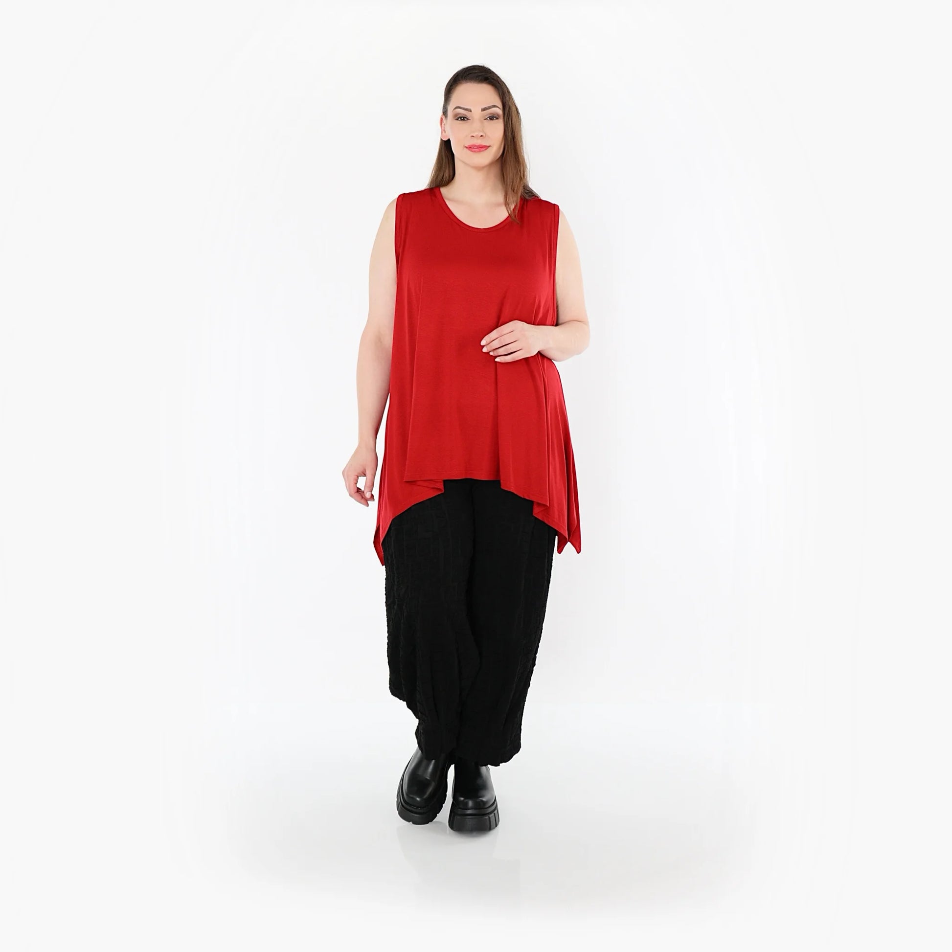  A-Form Top von AKH Fashion aus Viskose, 1531.03071, Dunkelrot, Ausgefallen, Zeitlos