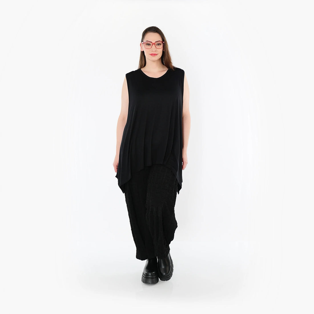  A-Form Top von AKH Fashion aus Viskose, 1531.03071, Schwarz, Ausgefallen, Zeitlos, Schick
