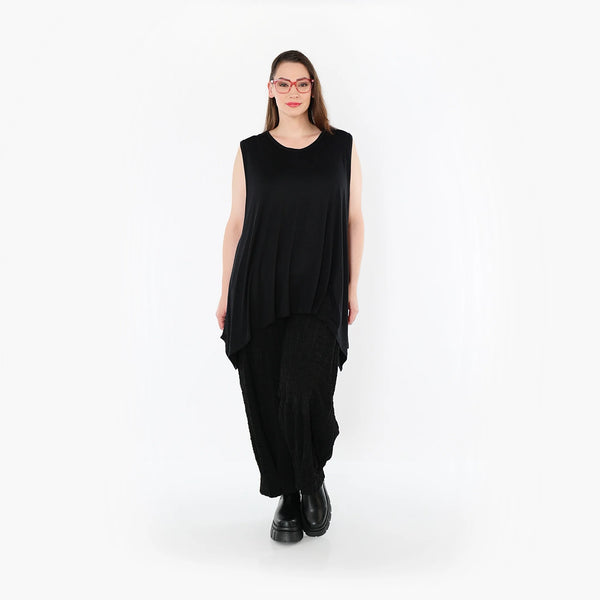 A-Form Top von AKH Fashion aus Viskose, 1531.03071, Schwarz, Ausgefallen, Zeitlos, Schick