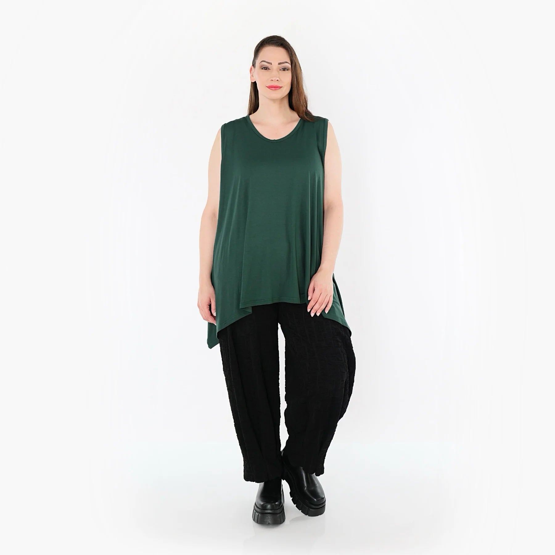  A-Form Top von AKH Fashion aus Viskose, 1531.03071, Tannengrün, Ausgefallen, Zeitlos, Schick