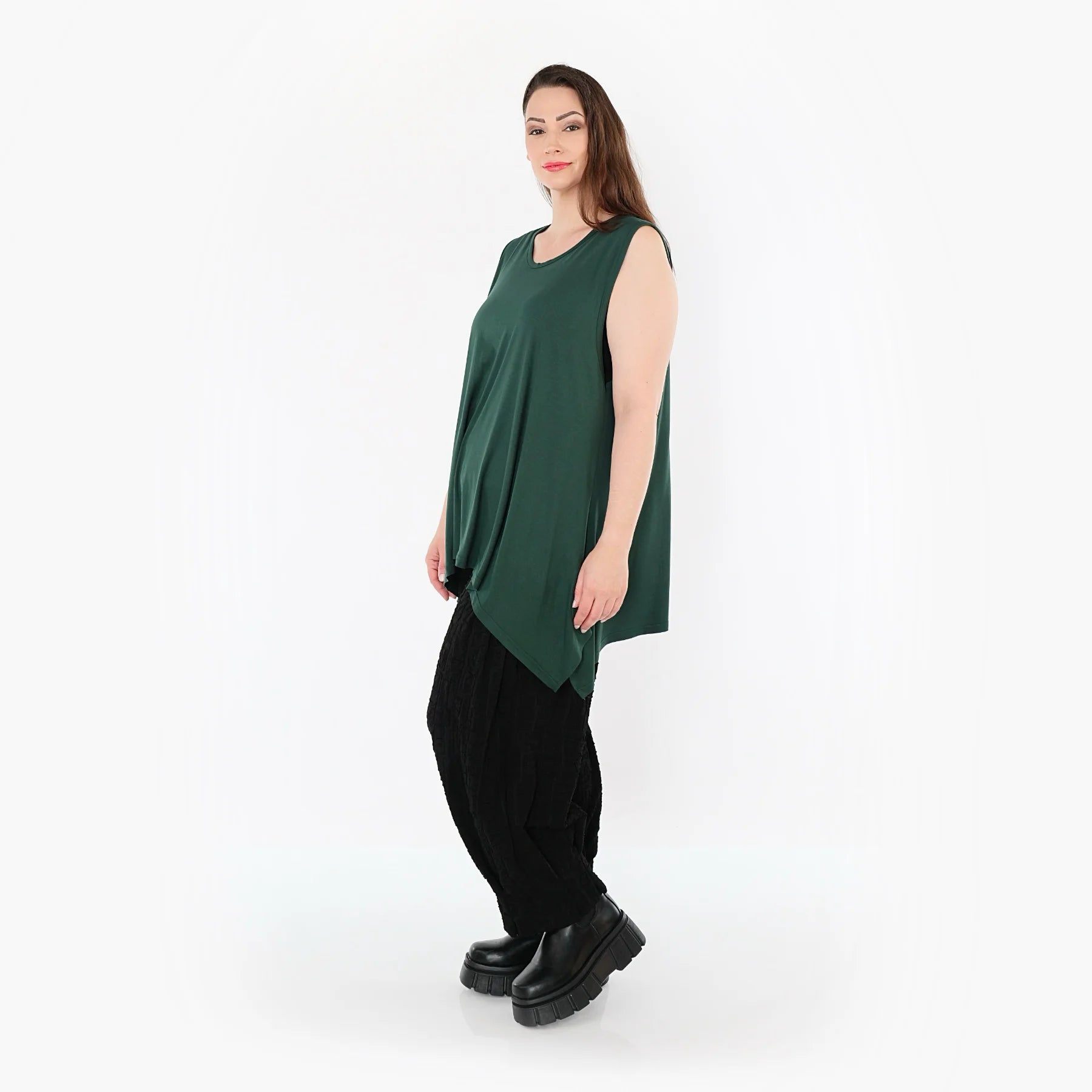  A-Form Top von AKH Fashion aus Viskose, 1531.03071, Tannengrün, Ausgefallen, Zeitlos, Schick