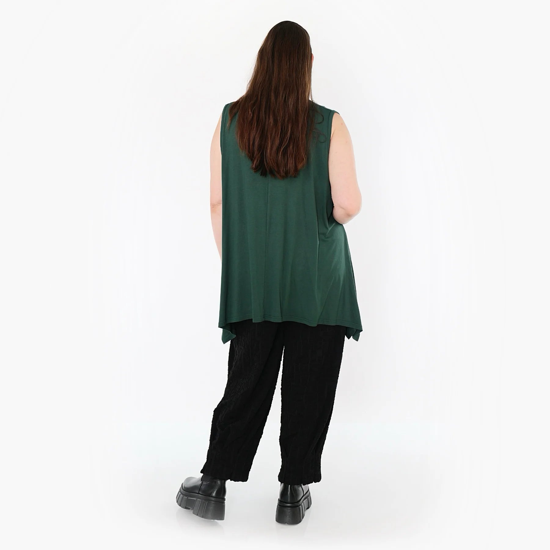  A-Form Top von AKH Fashion aus Viskose, 1531.03071, Tannengrün, Ausgefallen, Zeitlos, Schick
