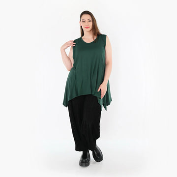  A-Form Top von AKH Fashion aus Viskose, 1531.03071, Tannengrün, Ausgefallen, Zeitlos, Schick