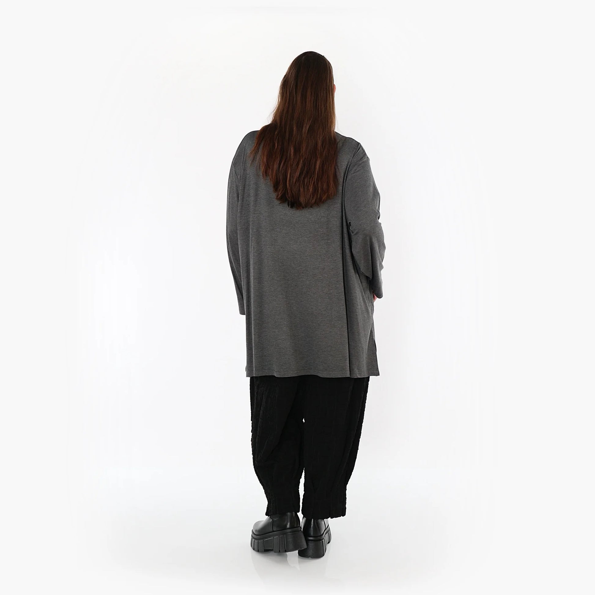  AKH Fashion Bigshirt in gerader Form, aus Viskose, 1531.07054, Anthrazit, Ausgefallen, Schick
