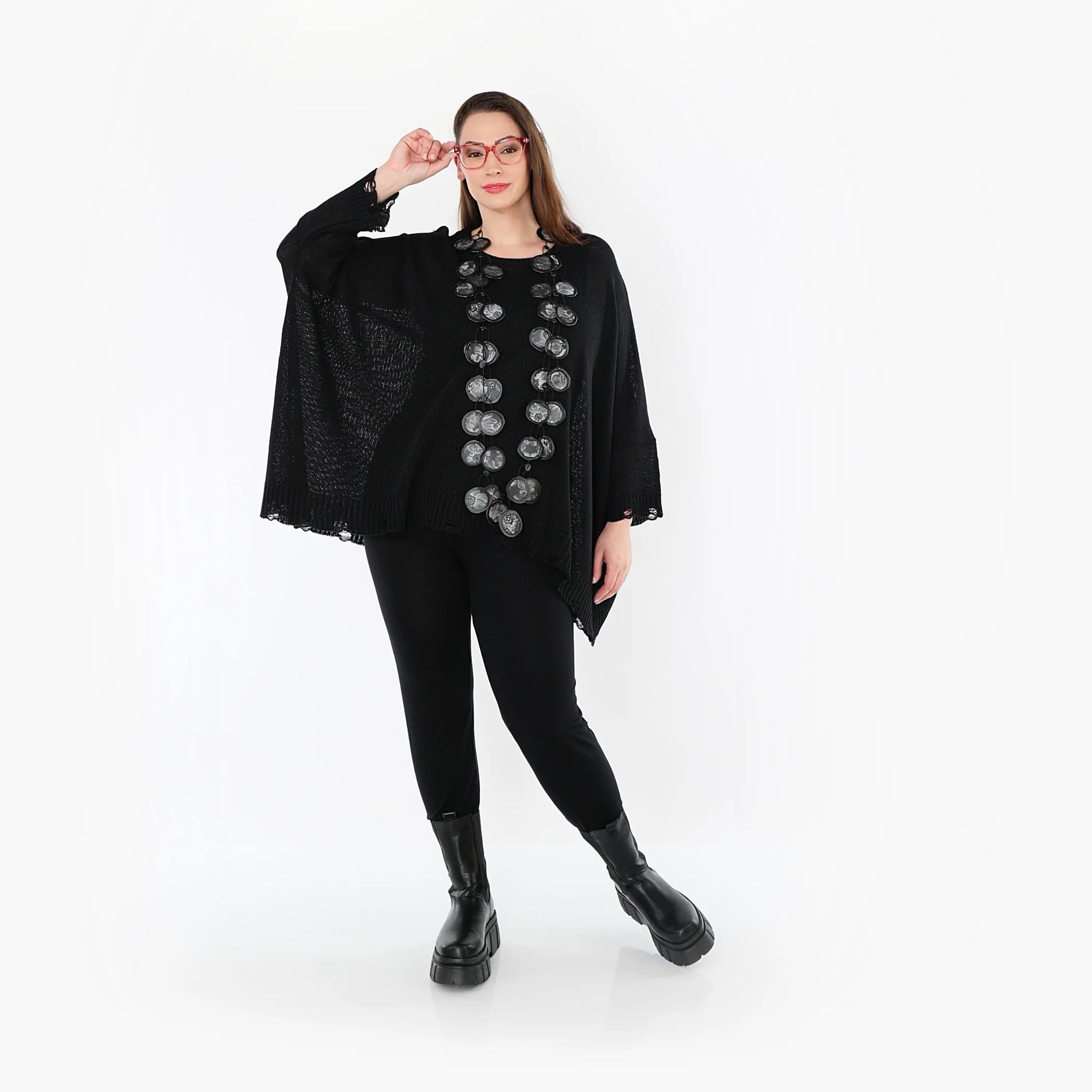  AKH Fashion Leggings in gerader Form, aus Viskose, 1531.0P100, Schwarz, Ausgefallen