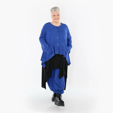  A-Form Jacke von AKH Fashion aus Materialmix, 1532.00118, Royalblau, Wellen, Ausgefallen