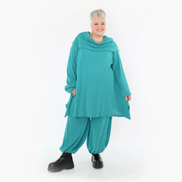  Ballonhose von AKH Fashion aus Materialmix, 1532.05920, PetrolBlau, Wellen, Ausgefallen